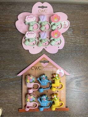 CWC Floral Straw Toppers set of 2 total of 12 straw toppers